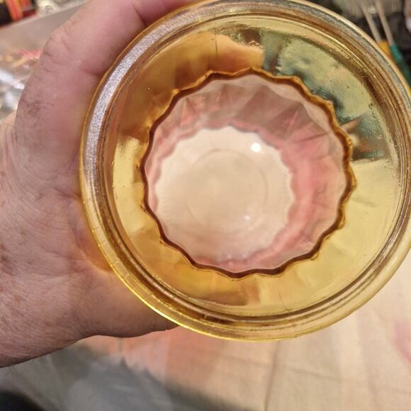 Antique 8" Tall 4" Wide AMBERINA Molded GLASS VASE - Picture 5 of 5